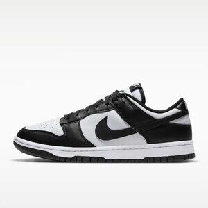 NIKE Men's Dunk Low Retro Shoes Size 10 In White/White/Black